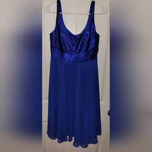 Eliza J Elegant Electric Blue Chiffon Satin Dress Size 6